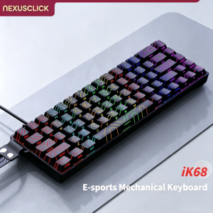 NexusClick iK68 68 Keys Mechanical Keyboard Hot‑swappable Switch RGB Backlight Ergonomic Wired Gaming Keyboard for Game Office