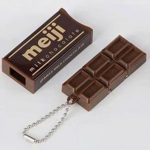 Simulated Meijis Chocolate Fidget Toy Bendy Snap-And-Play Stress Relief JP Style Keychain Pendant Funny Creative Birthday Gifts