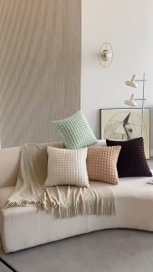 COD 18*18inchs Pillowcase Stretchable Soft Square Pillowcase  Velvet Throw Pillow Covers Solid Color