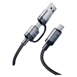 Toocki | สายชาร์จแบบแยกได้ Toocki สำหรับ Apple Huawei Android สายข้อมูลแบบแยกได้ USB-C Lightning PD60W Quick Charge สำหรับโทรศัพท์มือถือและแท็บเล็ต