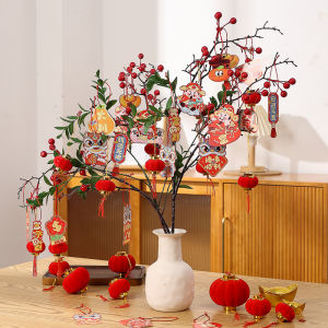 New Year Velvet Lantern Ornamental Hanging Decoration Festive Fortune Character Living Room Decorations Indoor Hanging Ornaments