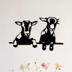 CIFbuy | CIFbuy Rustic Goat Wall Decor Metal Goat Sculpture Farmhouse Animal Wall Art Living Room Garden Zoo Corner Home Gift