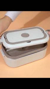 NJCAR STORE พร้อมส่งด่วน!! กล่องข้าว เก็บอุณหภูมิ 304 กล่องข้าวสเตนเลส เข้าไมโครเวฟได้ กล่องอาหารพกพา พร้อมช้อนและตะเกียบ LK