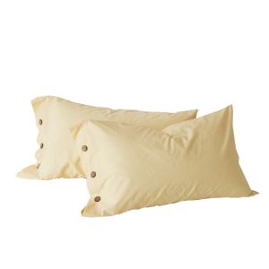 KAMONI | Long Staple Cotton Pillowcase One Pair Button Design
