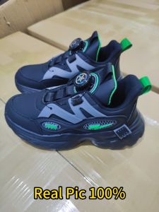 J402 Sepatu Anak Baru Sepatu Kampus Bahan Kulit Kualitas Tinggi Ukuran 28-40 Sepatu Anak Warna Hitam