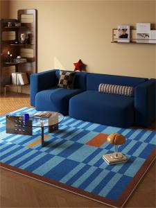 Luxurious Blue Bauhaus Style Living Room Bedroom Carpet