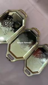 NAMPAN ARAB STAINLESS STEEL TATAKAN GELAS KOPI PIRING OLEH OLEH HAJI UMROH