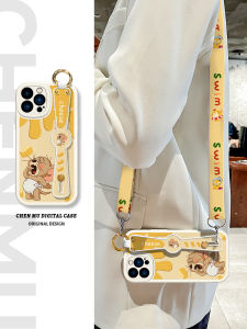 Cute Cheese Mouse Silicone Phone Case Strap Womens Style Crossbody Hand Strap Support  17 16ProMax 15Pro 14Pro 13Mini