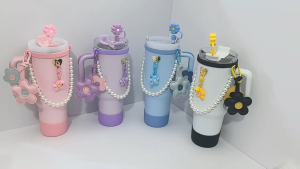 Mishilei 7pcs Accessories Set for 40oz/30oz Water Bottles Includes Handle Strap Silicone Cup Boot And Straw