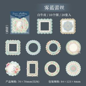 1pack/2pack Stickers Collection DIY Base 20 Sheets Lace Trim Per Pack of Decorative Materials for Handbook Embellishments