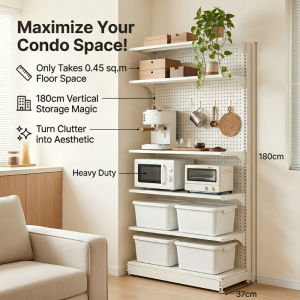 SUNNY Pegboard Bookshelf Heavy-duty Shelf Storage Rack Rust-proof Metal Multi-tiered Display Rack