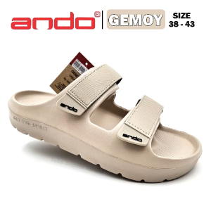 Sandal Anak Remaja Laki Laki – Sandal Pria Dewasa – ANDO – GEMOY – Size 38-43 – Slip On – Slop – Casual – Outdoor – Fashion Cream