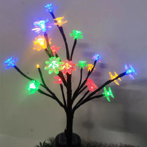 20 Leds Solar Cherry Blossom Lotus Lights Garden Light Outdoor Lawn Lights Patio Decoration Garden Aisle Ambient Landscape Light