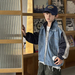 Stylish Patchwork Boys Denim Jacket