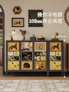 Chinese Style Floral Print Entrance Hall Storage Cabinet Wall Shoes Rack Home Use Integrated Storage Closet Organizer