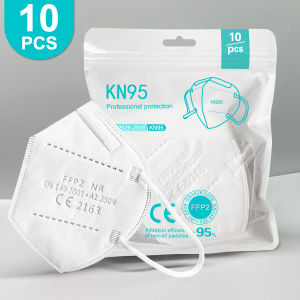 10pcs 5Layer FFP2 Masks CE Approve KN95 Melt-blown 95% Filtering Adult Multi-colors Black Pink Blue Bag Pack FFP2 NR EU
