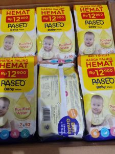 PASEO Tisu Basah | Baby Wipes 50sheets (isi 2pack)