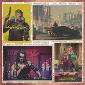 E-Sports E-Sports Internet Cafe Cyberpunk 2077 Poster Game Internet Cafe Decorative Wall Painting Mural 473