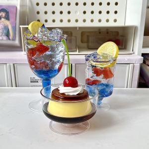 Goldfish Bubble Water Simulation Model Caramel Pudding 2D Photo Props Gumei Cute Drink Gift 2025 Summer New Product Ornaments