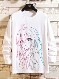 เสื้อยืดแขนยาวสําหรับผู้ชายและผู้หญิงจาก Fairy Trip ดีไซน์อนิเมะน่ารัก เหมาะสําหรับคนหนุ่มสาวด้วยคอกลมและวัสดุหนา