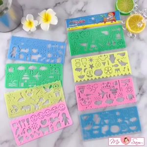 Thước kẻ học sinh cute nhiều hình tập vẽ có khuôn cho bé đồ dùng học tập Shop Mẹ Sam