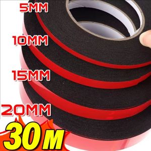 30M Black Double Sided PE Tape Super Strong Adhesive Foam Tape No Trace Photo Frames Wall Stickers 5/10/15/20mm Width