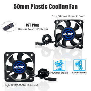 NEEBRC 25/30/35/40/45/50mm RC Motor Cooling Fan 5V-12V DC Heatsink 10000-30000RPM High Wind Rapid JST for 28/36/42mm Motor ESC