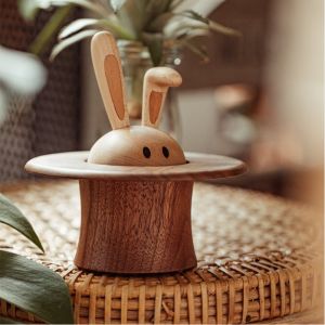 Original Wooden Music Box Rabbit Character Birthday Gift Simple Modern Style Home Decoration from Anyang Henan China