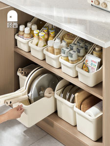 Kitchen Storage Box Pot Holder Plastic Cabinet Interior Pot Lid Rack Storage Shelf Kitchen Utensils Organizer Countertop Style