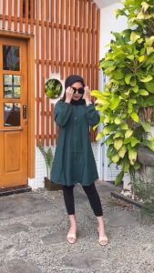 Atasan Tunik Crinkle Airflow Wanita Kekinian