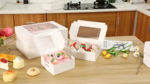 10Pcs Cupcake Boxes Cake Boxes with Clear Window 2/4/6 Holes Muffin Boxes for Holidays Weddings Birthdays Party Favors