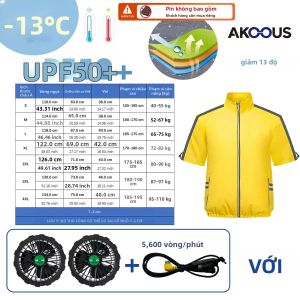 Quạt Làm Mát USB Áo Vest 12V/5V Polyester Thoáng Khí Tay Ngắn Điều Hòa Không Khí Áo Vest Làm Việc Ngoài Trời Câu Cá Nam & Nữ
