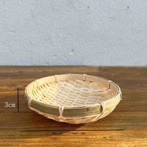 Japanese Style Wicker Bamboo Storage Basket Fruit Salad Vegetable Basket Handmade Country Style Basket for Home Use