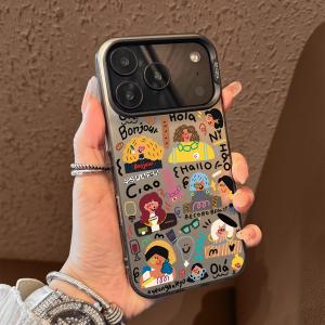 Silicone Phone Case for Apple 17Promax Full Cover Anti-Fall Men Women Abstract Girl High-End Feeling Protective Shell for iPhone