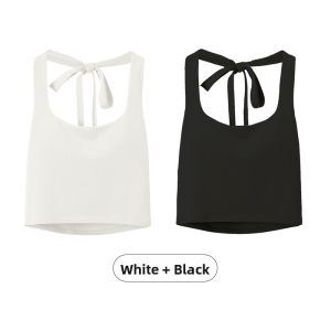 Miiow | Cat Woman Modal Cotton Strapless Braless Vest Original Design Backless Summer 2025 New Style Tie Neck Vest With Chest Pad