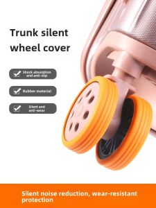 Fire Shine Luggage Wheel Rubber Cover Silent Travel Suitcase Pull Handle Protective Cover Replaceable Universal Wheel Cover Accessory