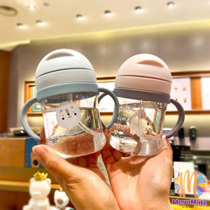 MegaMate แก้วหัดดืมน้ำเด็ก 250 มล แก้วพลาสติกอนุบาล ใส่นม หลอดนิ่ม พกพาได้ง่าย  สปอตสินค้า Childrens straw cup Maygo