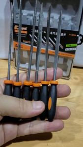 Bộ dũa mài kim loại hợp kim Kapusi Hộp 6 giũa mài đa năng thép carbon T2 chống mài mòn dũa kim loại cao cấp dũa dẹp tròn vuông bán nguyệt tam giác giũa kim loại dũa mini dũa sắt dũa Kapusi dũa hợp kim giũa hợp kim