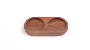Pepper Mill Tray Wood Salt Pepper Shaker Stand Tray Tea Tray Kitchen Storage Holder Home Decoration Crafts Pepper Grinder Rest