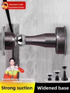 MONLEYTA | German Door Stop No Punching New Style Bathroom Door Stoppers Magnetic Absorption Top Door Impact Prevention Fixed Stainless Steel