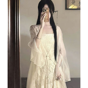 New Chinese Style National Style Chiffon Sun-Protection Cardigan Womens Summer Sling Dress Outerwear Shawl Thin Blouse Outwear