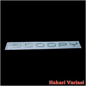 Emblem timbul honda SCOOPY 2021-2023 CHROME KROM SILVER MENGKILAP sepasang kanan kiri lengkap dengan perekat