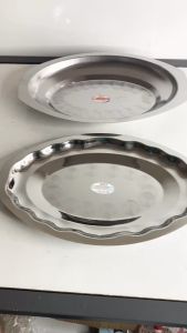 Đĩa bò né - Đĩa hấp cá - Đĩa Hột Xoài Inox không gỉ loại dày size 40 x 25 x 3 cm