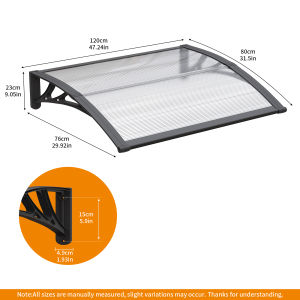 Door Window Awning Canopy Kanopi UV Rain Protection Waterproof Outdoor Balcony Garden Polycarbonate Panel