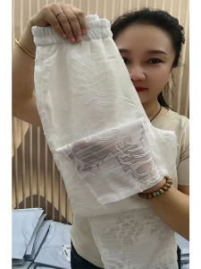 Quần Dài Nữ Mùa Hè Bằng Vải Satin Ren Quần Dài Đến Mắt Cá Chân Chống Nắng Dáng Rộng Quần Dài Thường Ngày Cho Nữ