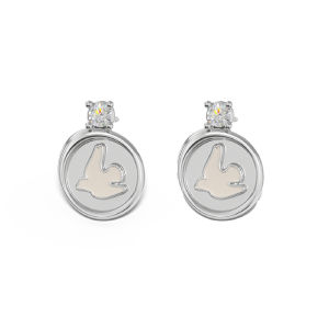 TOGGLER | Dove Cold Enamel Cloisonne Fire Seal Gem Inlaid Gold Plated Earrings