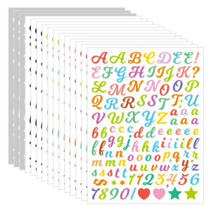 Colorful Numbers Stickers Self-Adhesive Vinyl 26Alphabet A-Z Planner Sticker Waterproof For Kids MailboxAddress NumberCardCup
