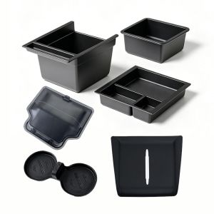Front Console Stackable Storage Box Cup Holder Insert Tray For Tesla Model Y L 2026 Long Wheelbase 6 Seater LWB YL Accessories