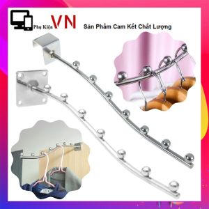 Móc Bi Treo Đồ Bằng Inox - Móc 7 Bị Treo Tủ Gắn Tường Treo Quần Áo Nón Vật Dụng Cá Nhân Tiết Kiệm Không Gian - Thanh Inox 7 Bị Tay Bi Cố Định Tường