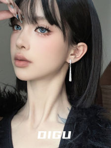 Digu Elegant Long Waterdrop Diamond Embedded Earrings Womens Luxury Simple Fashion Jewelry  out New Geometric Pattern